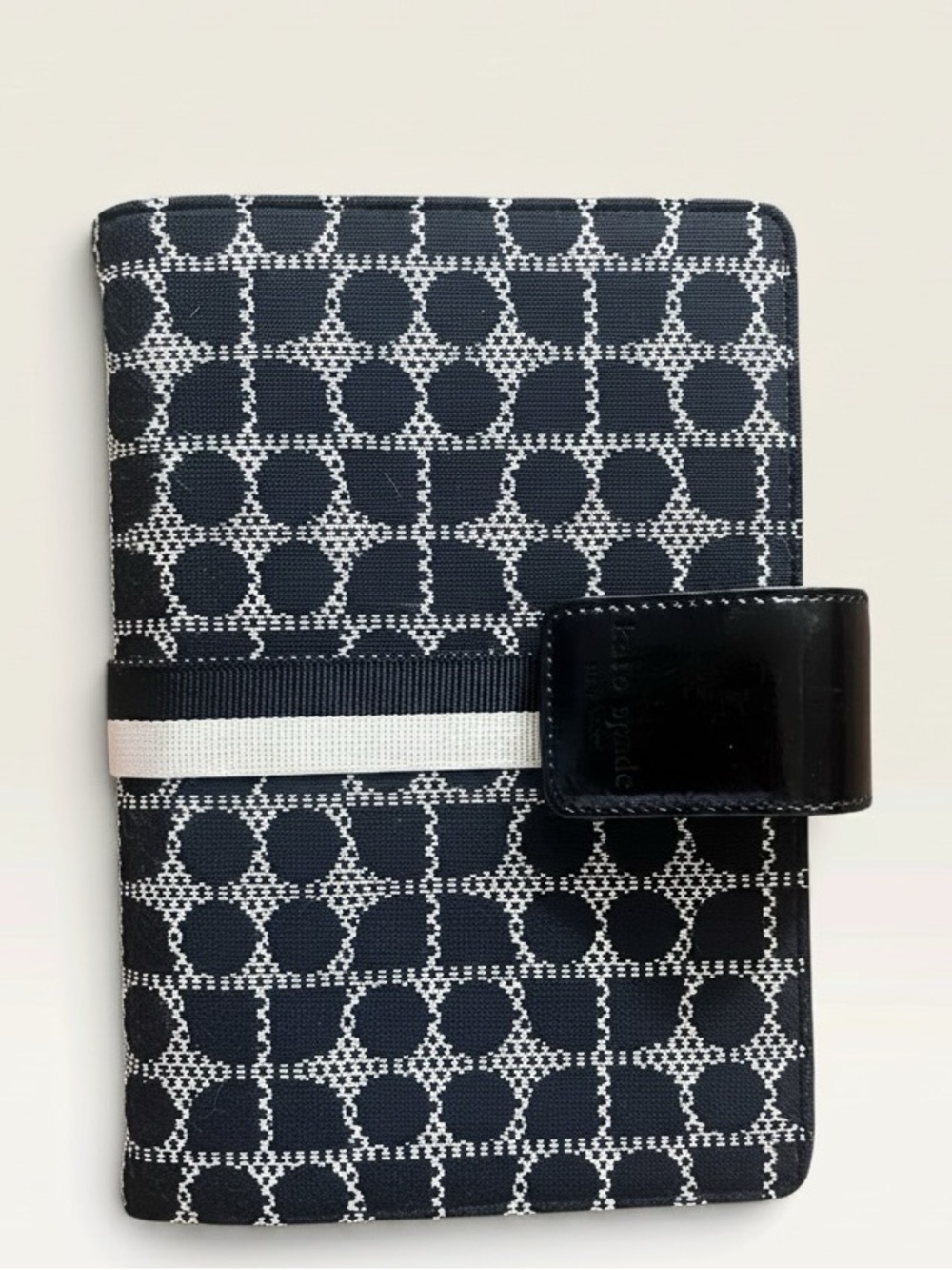 Vintage Kate Spade New York Classic Noel 6-Ring Refillable Planner Black Cream